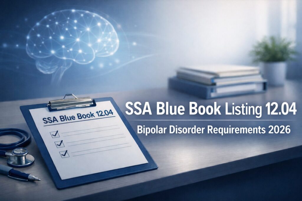 SSA Blue Book Listing 12.04 bipolar disorder requirements 2026 disability evaluation and mental health criteria